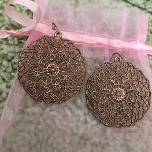 Rose gold hanging earrings